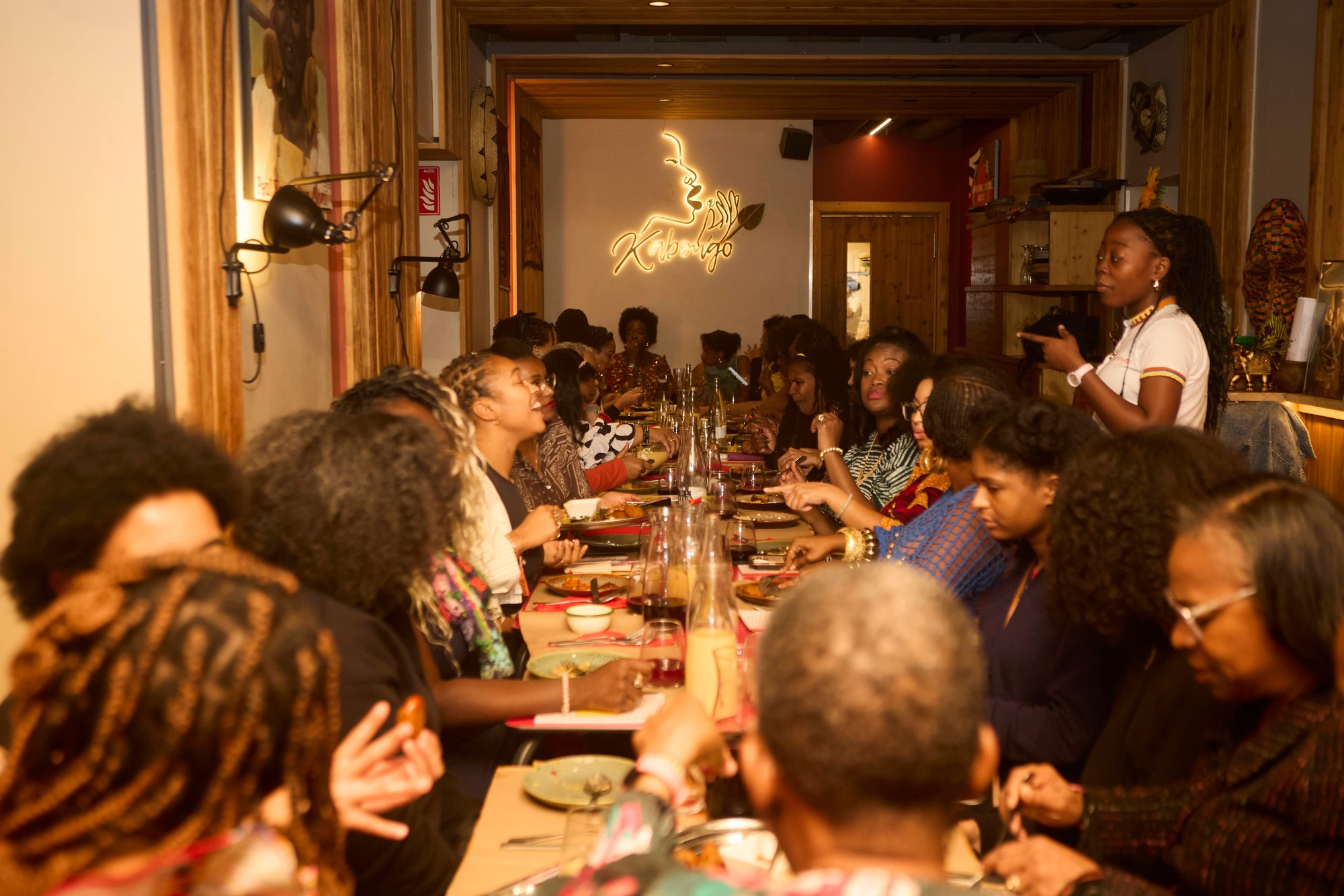 Private group dinner table set at Kabongo restaurant in Barcelona, Spain, coordinated by Lawal Travel Services