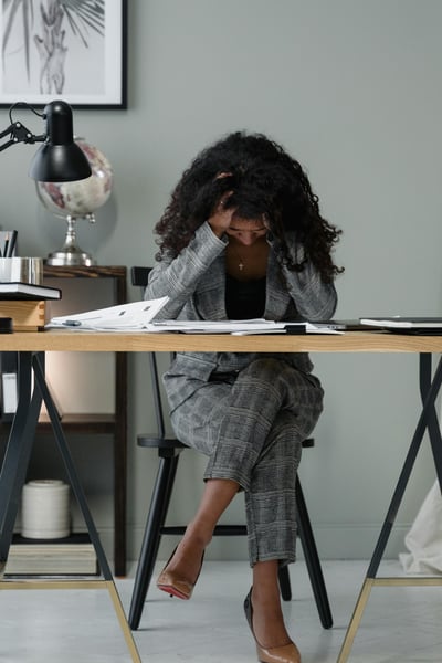 frustrated business traveler